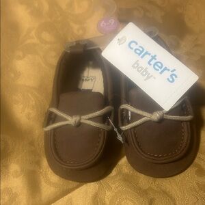 Carter's Brown Baby Moccasins with Tan Laces